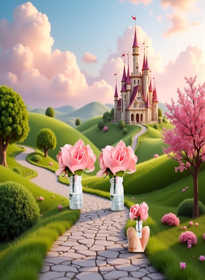 BWESOO 2Pcs Mini Dollhouse Miniature Vase Micro Landscape Colorful Flower Glass Bottle Miniature Decoration for 1:12 Scale Dollhouse Scene Props Décor Accessoriesecor (Pink) - Image 3